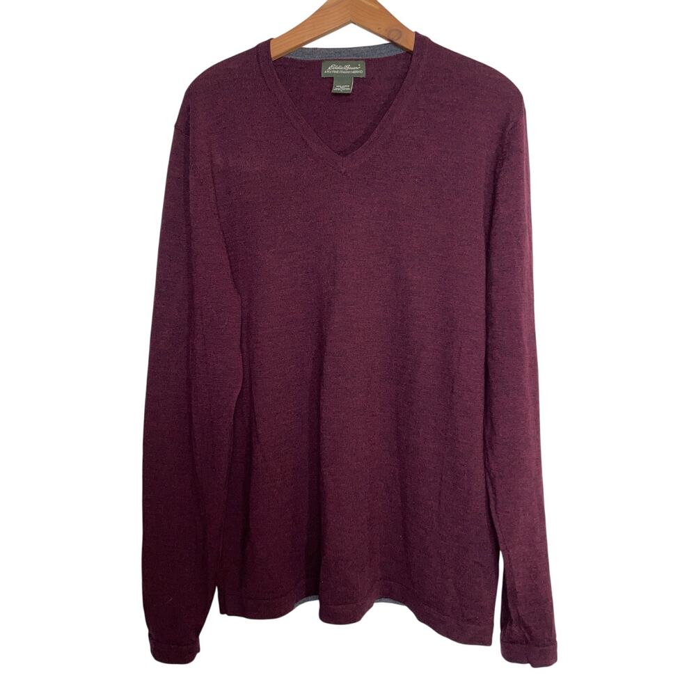 Eddie‎ Bauer 4-Ply Fine Italian Merino Wool Sweater - Size L